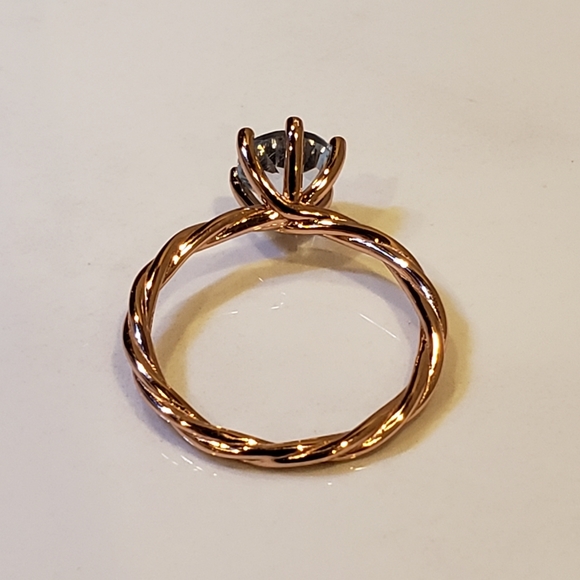 7&8, Topaz Ring, 1.3 ct 18K Rose Gold 925 Silver,  Genuine Blue Topaz. - Picture 9 of 15